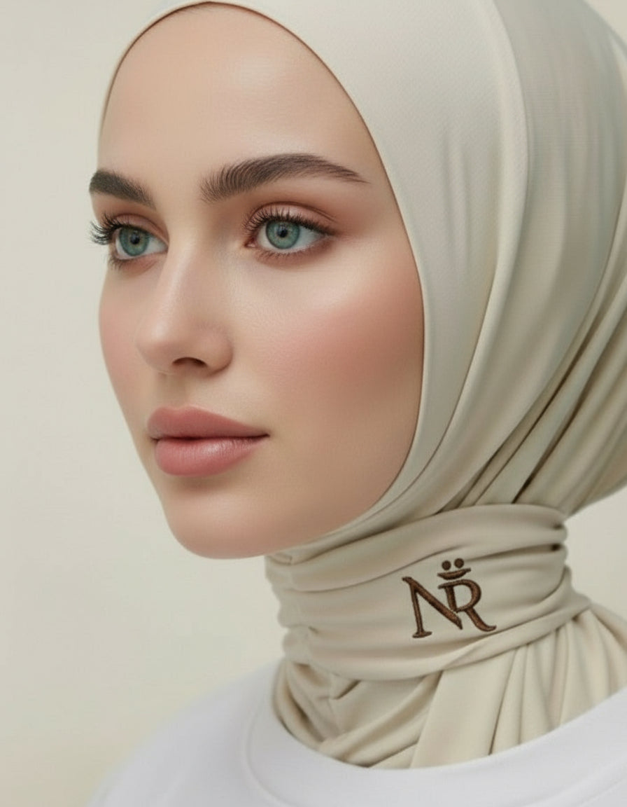 Premium jersey instant hijab|Sand