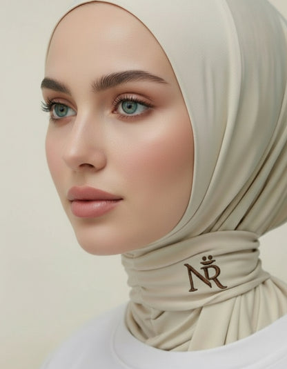 Premium jersey instant hijab|Sand