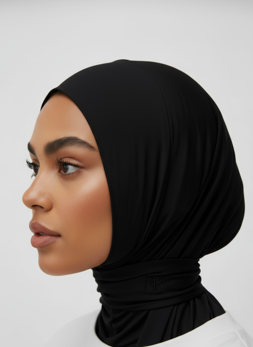 Premium jersey instant hijab|Onyx
